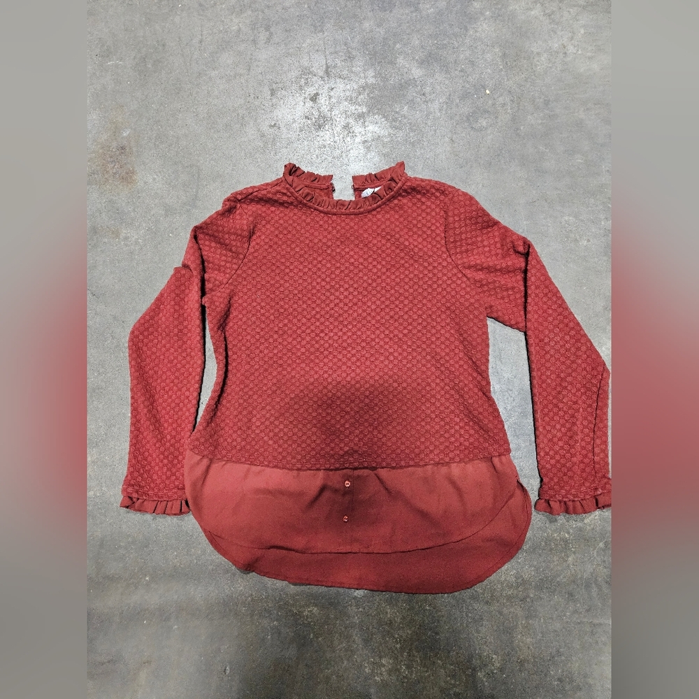 Red Sweater with Layered Look